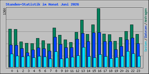 Stunden-Statistik im Monat Juni 2026