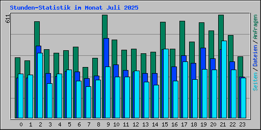 Stunden-Statistik im Monat Juli 2025